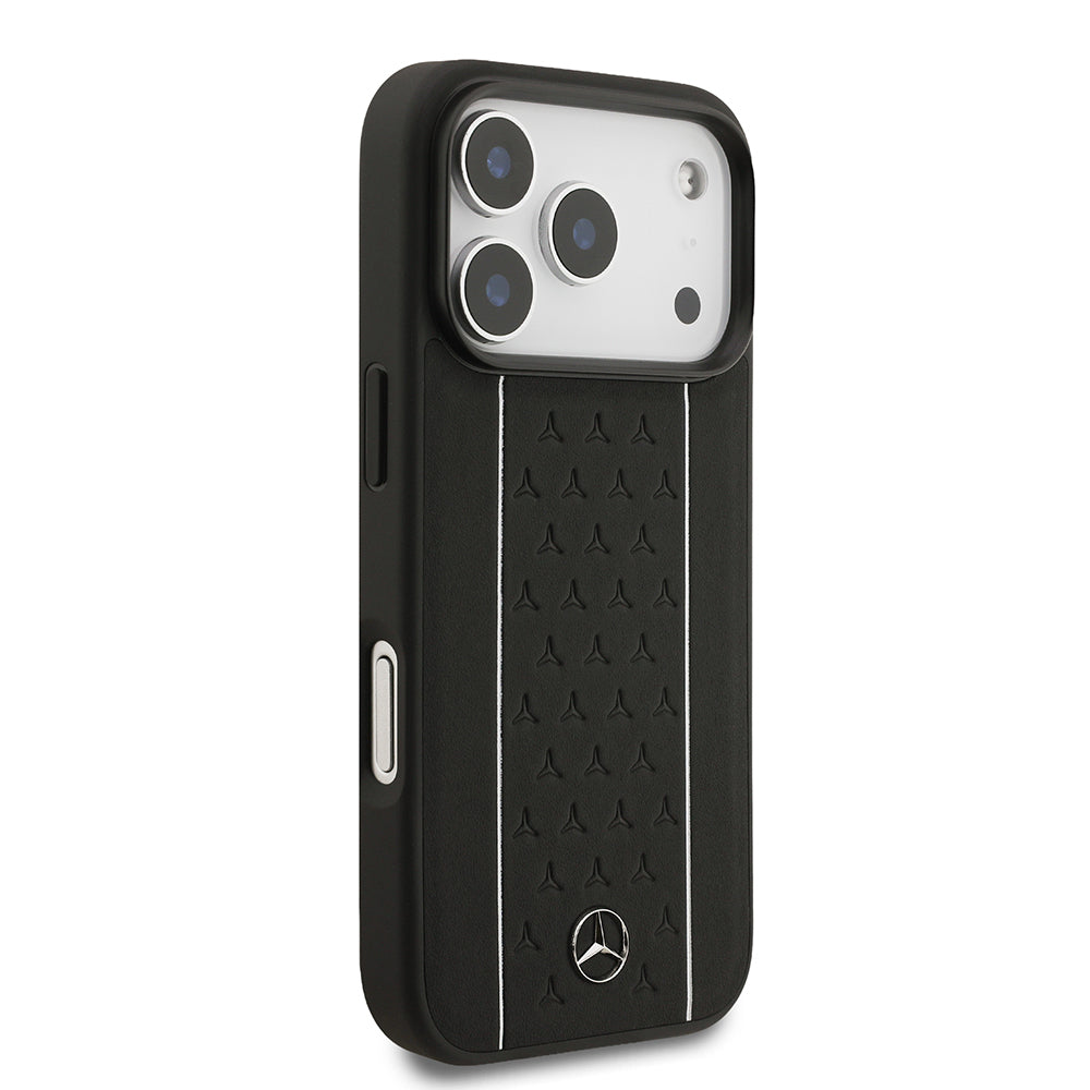 Mercedes Benz iPhone 17 Pro Orjinal Lisanslı Magsafe Şeritli Yıldız Desenli Metal Logolu Deri Telefon Kılıfı Mercedes Benz iPhone 17 Pro Orjinal Lisanslı Magsafe Şeritli Yıldız Desenli Metal Logolu Deri Telefon Kılıfı